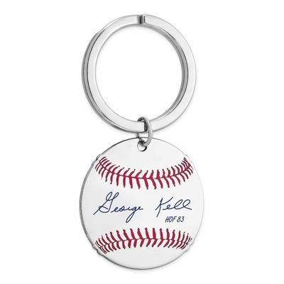 George Kell Hall of Fame Signature Epoxy Baseball Keychain Sterling Silver SSHF03GK83, UPC: