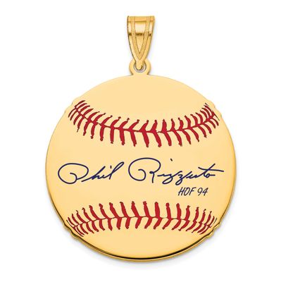 Phil Rizzuto Hall of Fame Signature Medium Epoxy Baseball Pendant 14k Gold 4YHF10PR94, UPC: