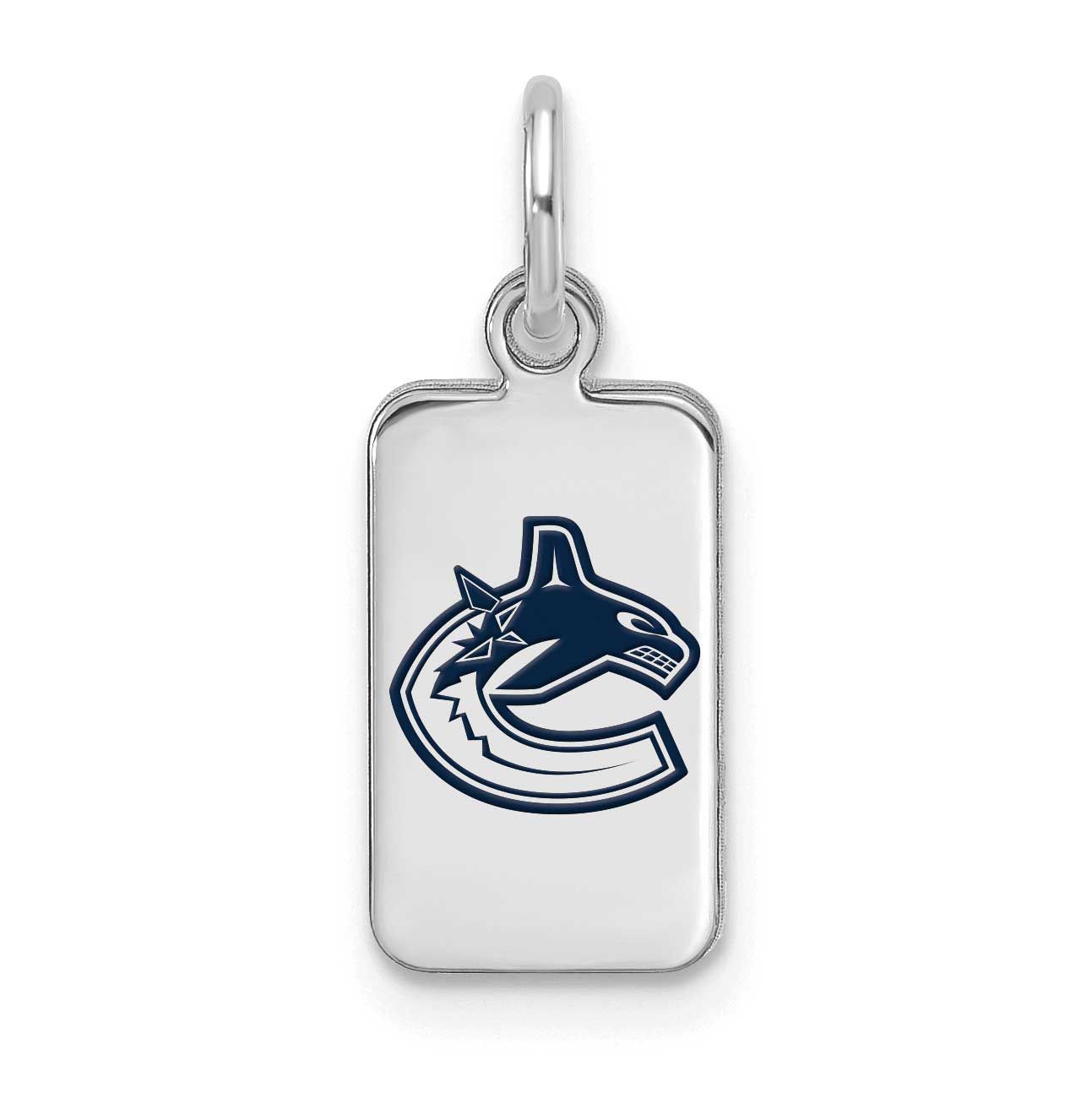 NHL Vancouver Canucks Enamel Tag Pendant Sterling Silver Rhodium-plated SS126CUC, UPC: 196904184455