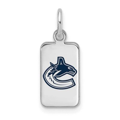 NHL Vancouver Canucks Enamel Tag Pendant Sterling Silver Rhodium-plated SS126CUC, UPC: 196904184455