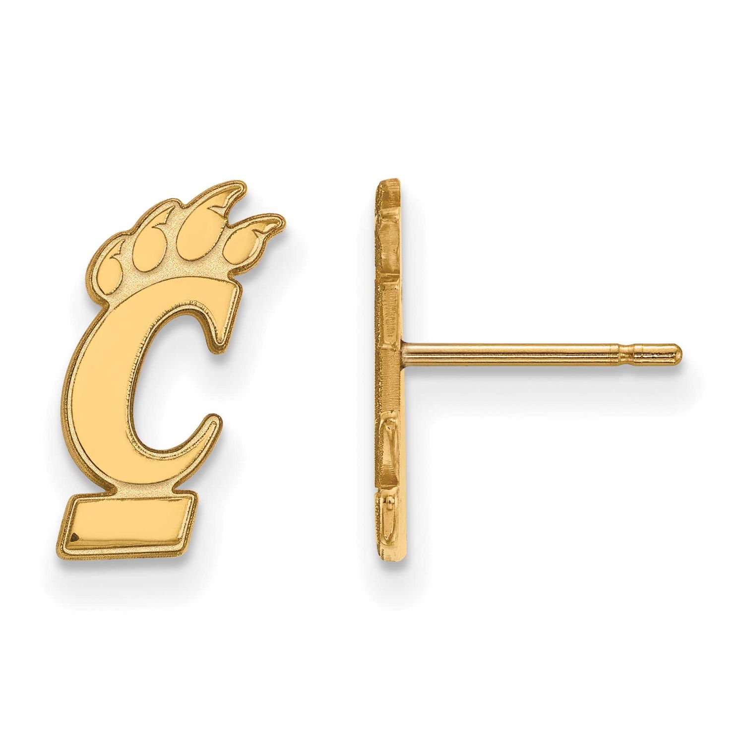 University of Cincinnati Small Post Earrings 10k Gold 1Y008UC, UPC: 886774805917
