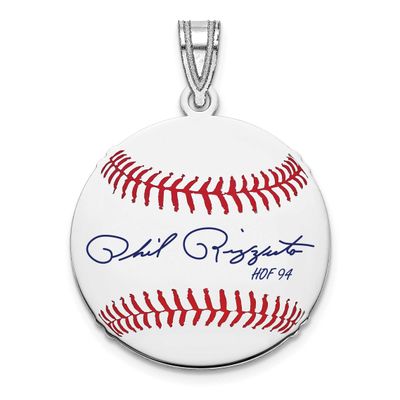 Phil Rizzuto Hall of Fame Signature Small Epoxy Baseball Pendant Sterling Silver SSHF11PR94, UPC: