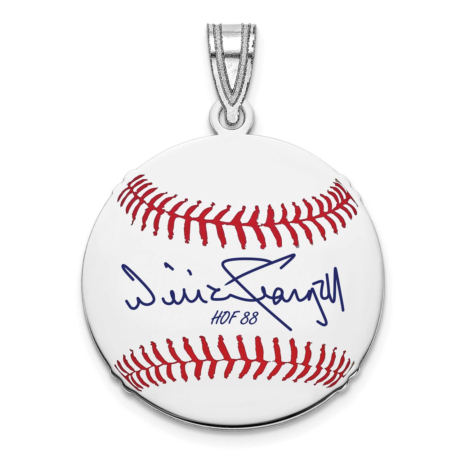 Willie Stargell Hall of Fame Signature Small Epoxy Baseball Pendant Sterling Silver SSHF11WS88, UPC: