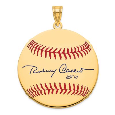 Rod Carew Hall of Fame Signature Large Epoxy Baseball Pendant 10k Gold 1YHF02RC91, UPC: