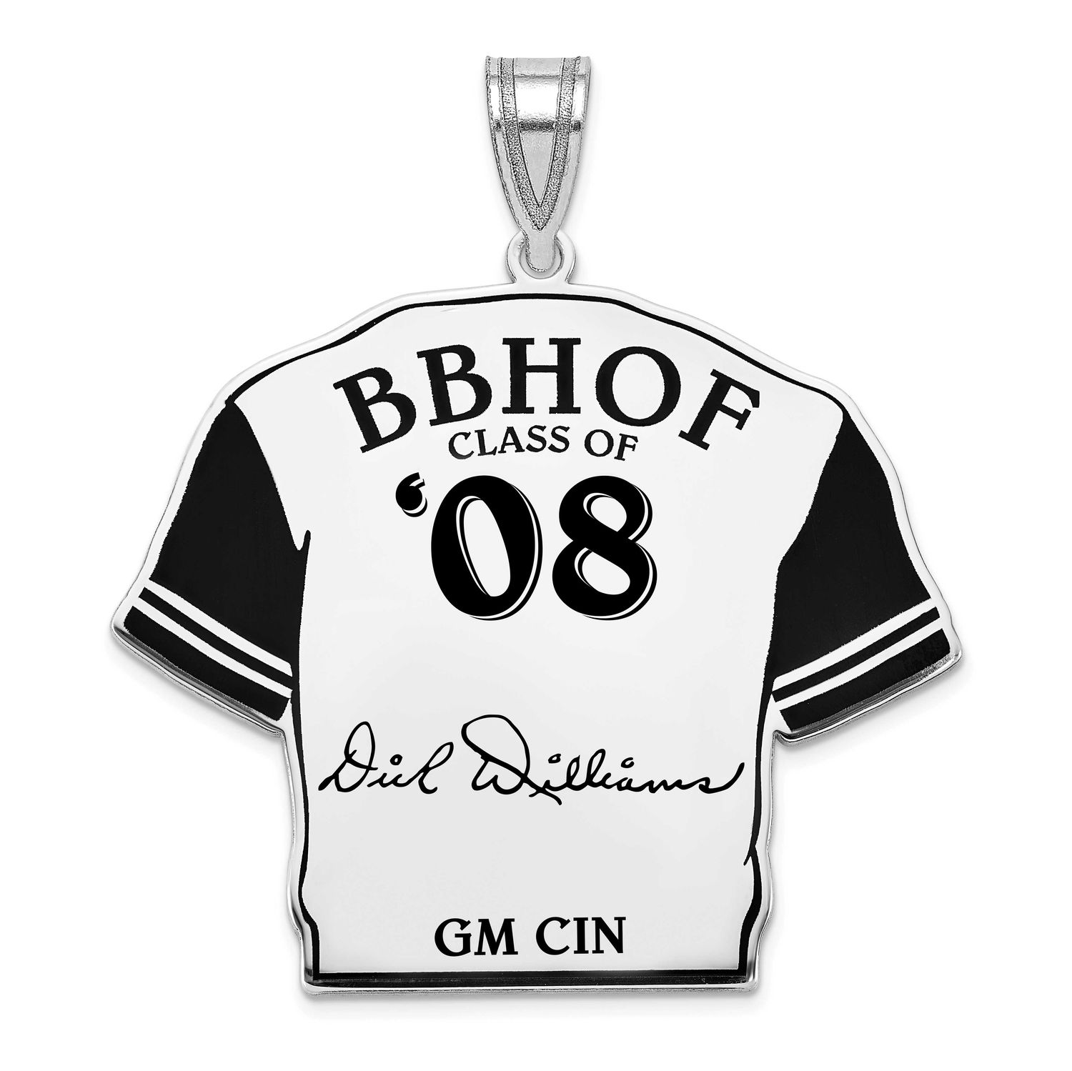 Dick Williams Hall of Fame Signature Epoxy Jersey Pendant Sterling Silver SSHF01DW08, UPC: