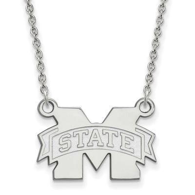 Mississippi State University Small Pendant with Necklace 10k White Gold 1W015MSS-18, UPC: 886774780…