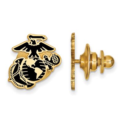 U.S. Marine Corps Epoxied Lapel Pin Gold-plated Sterling Silver GP025USMC, UPC: 191101485275