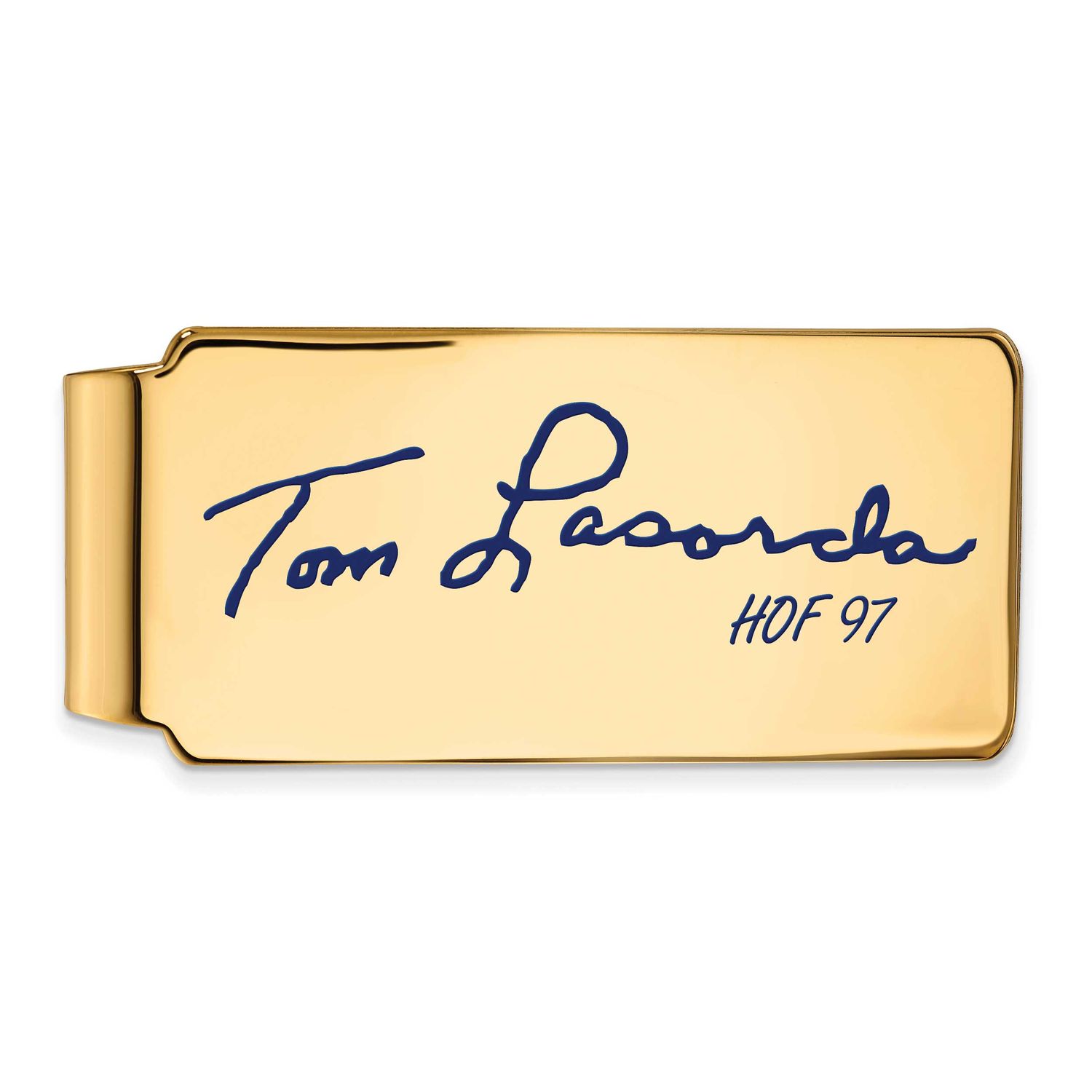 Tom Lasorda Hall of Fame Signature Epoxy Money Clip Gold-plated Sterling Silver GPHF04TL97, UPC: