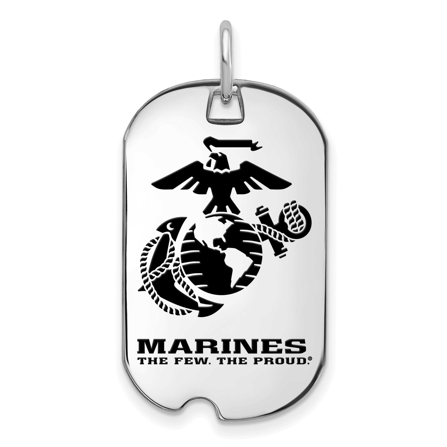 U.S. Marine Corps Epoxied Small Dog Tag Sterling Silver Rhodium-plated SS033USMC, UPC: 191101484025
