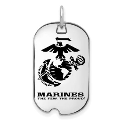 U.S. Marine Corps Epoxied Small Dog Tag Sterling Silver Rhodium-plated SS033USMC, UPC: 191101484025