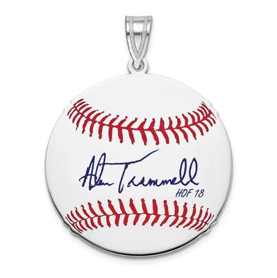 Alan Trammell Hall of Fame Signature Medium Epoxy Baseball Pendant Sterling Silver SSHF10AT18, UPC: