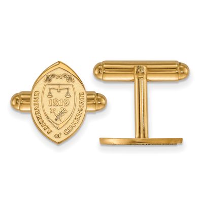 University of Cincinnati Crest Cufflinks Gold-plated Sterling Silver GP043UC, UPC: 886774942995