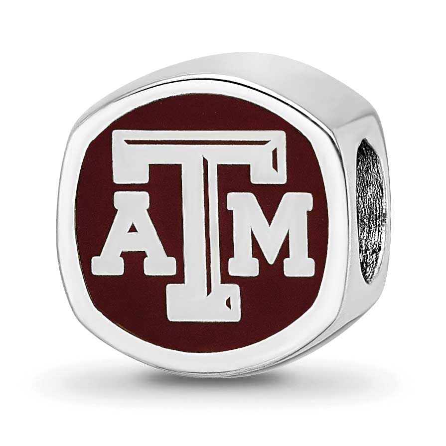 Texas A And M University Enameled Double Logo Bead Sterling Silver Rhodium-plated SS501TAM, UPC: 85…