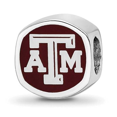 Texas A And M University Enameled Double Logo Bead Sterling Silver Rhodium-plated SS501TAM, UPC: 85…