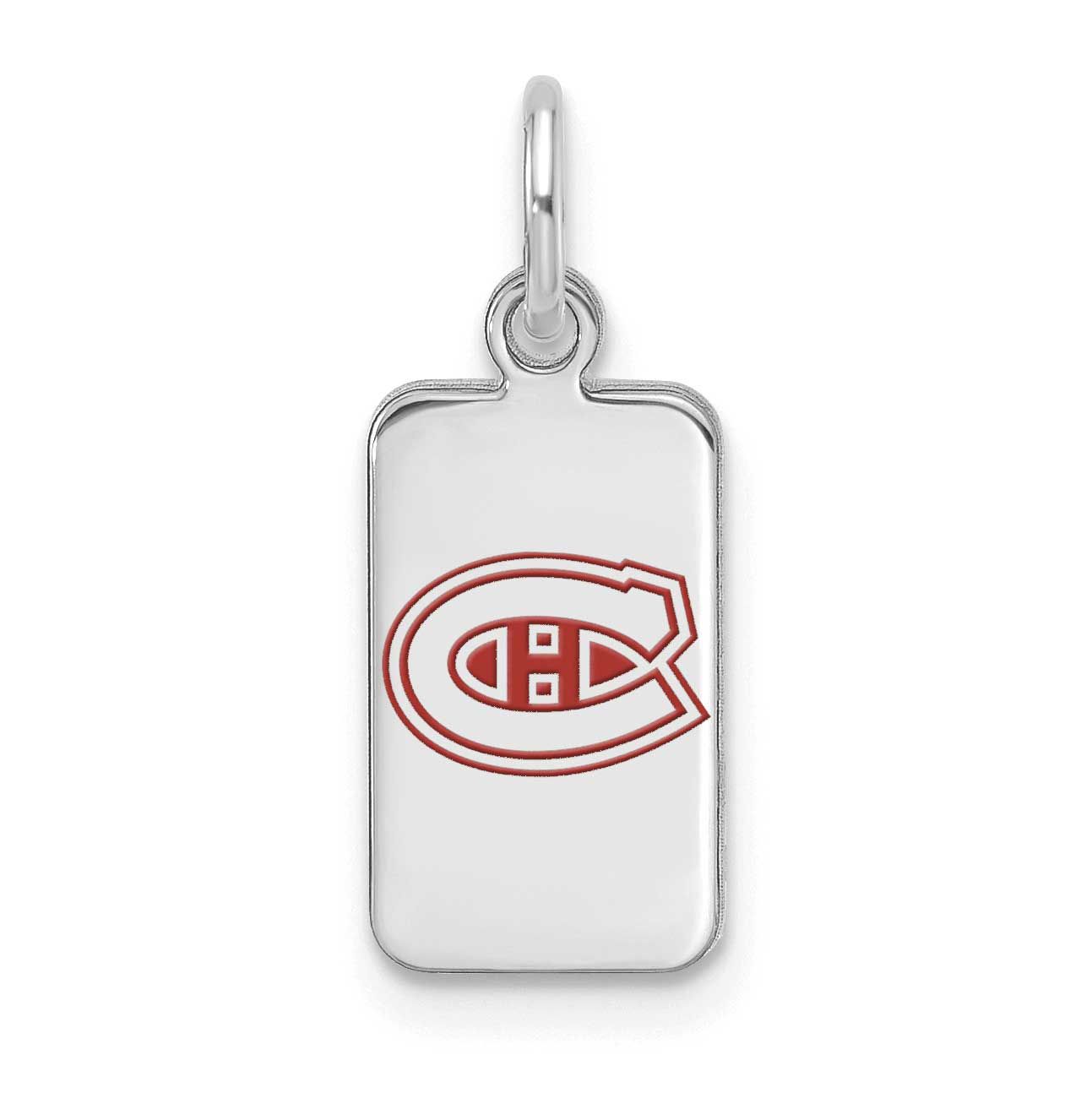 NHL Montreal Canadiens Enamel Tag Pendant Sterling Silver Rhodium-plated SS126CAN, UPC: 196904184585