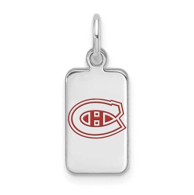 NHL Montreal Canadiens Enamel Tag Pendant Sterling Silver Rhodium-plated SS126CAN, UPC: 196904184585