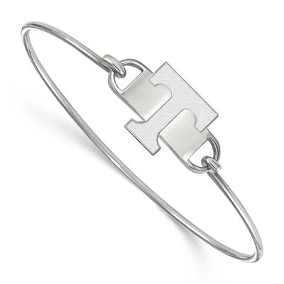 University of Tennessee Letter T Small Center 7 Inch Wire Bangle Sterling Silver Rhodium-plated SS0…