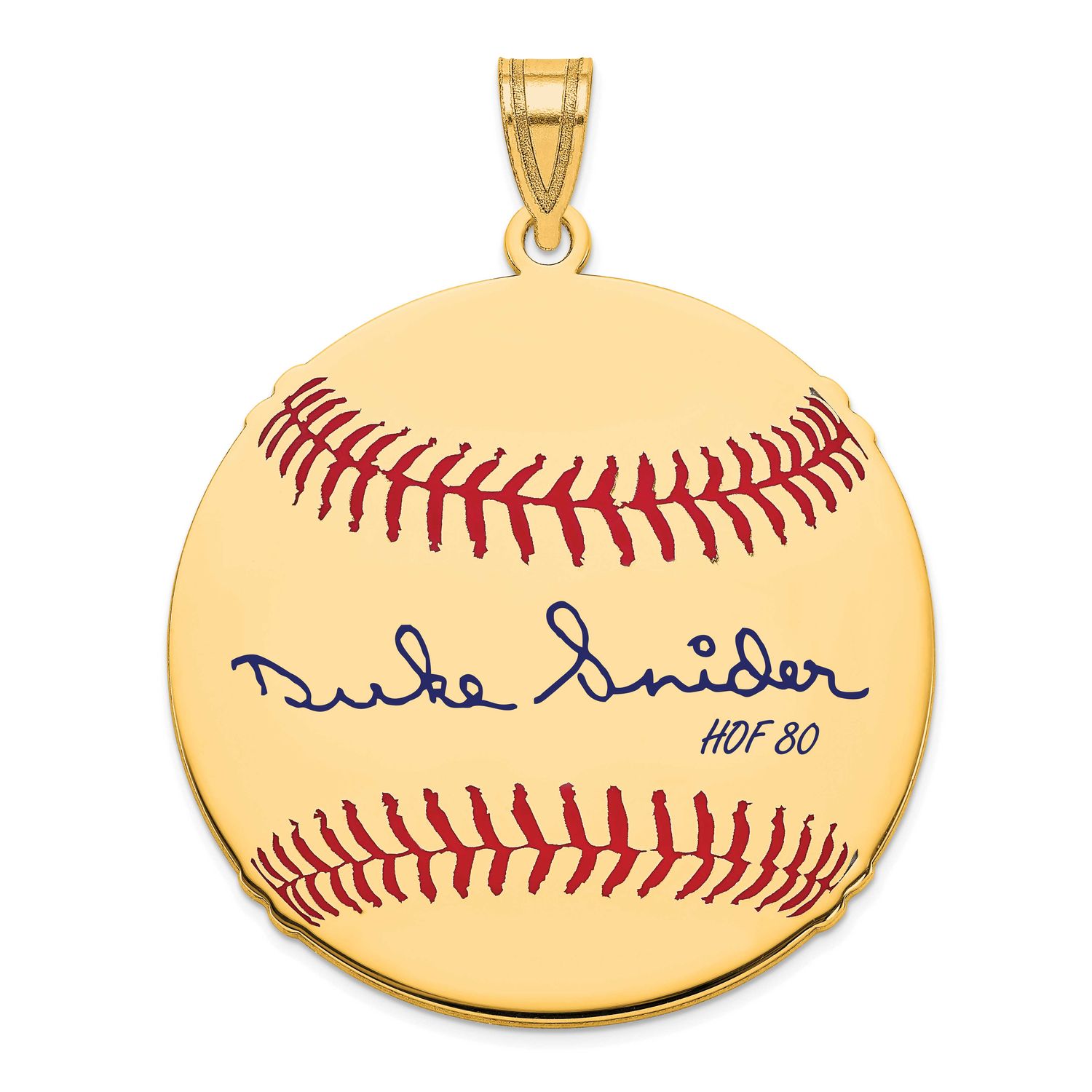 Duke Snider Hall of Fame Signature Large Epoxy Baseball Pendant 14k Gold 4YHF02DS80, UPC: