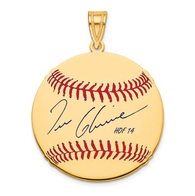 Tom Glavine Hall of Fame Signature Medium Epoxy Baseball Pendant 10k Gold 1YHF10TG14, UPC: