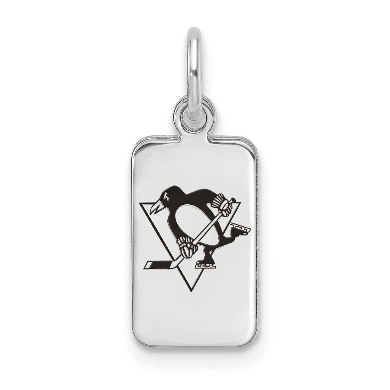 NHL Pittsburgh Penguins Enamel Tag Pendant Sterling Silver Rhodium-plated SS126PEN, UPC: 1969041845…