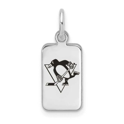 NHL Pittsburgh Penguins Enamel Tag Pendant Sterling Silver Rhodium-plated SS126PEN, UPC: 1969041845…