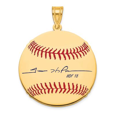 Trevor Hoffman Hall of Fame Signature Medium Epoxy Baseball Pendant 10k Gold 1YHF10TH18, UPC: