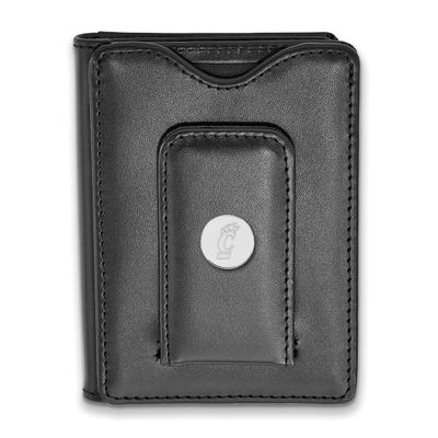 University of Cincinnati Black Leather Money Clip Wallet Sterling Silver Rhodium-plated SS056UC-W1,…