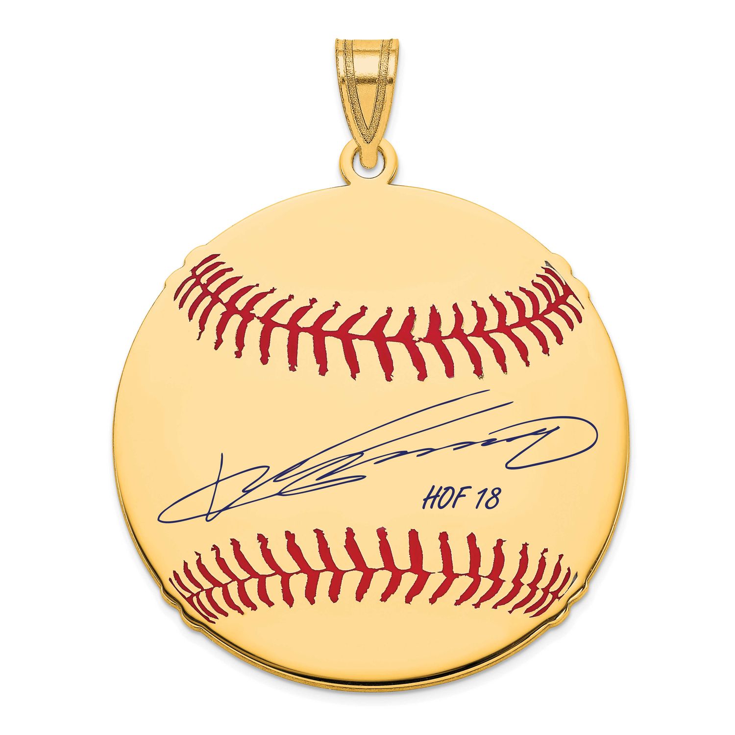 Vladimir Guerrero Hall of Fame Signature Large Epoxy Baseball Pendant 14k Gold 4YHF02VG18, UPC:
