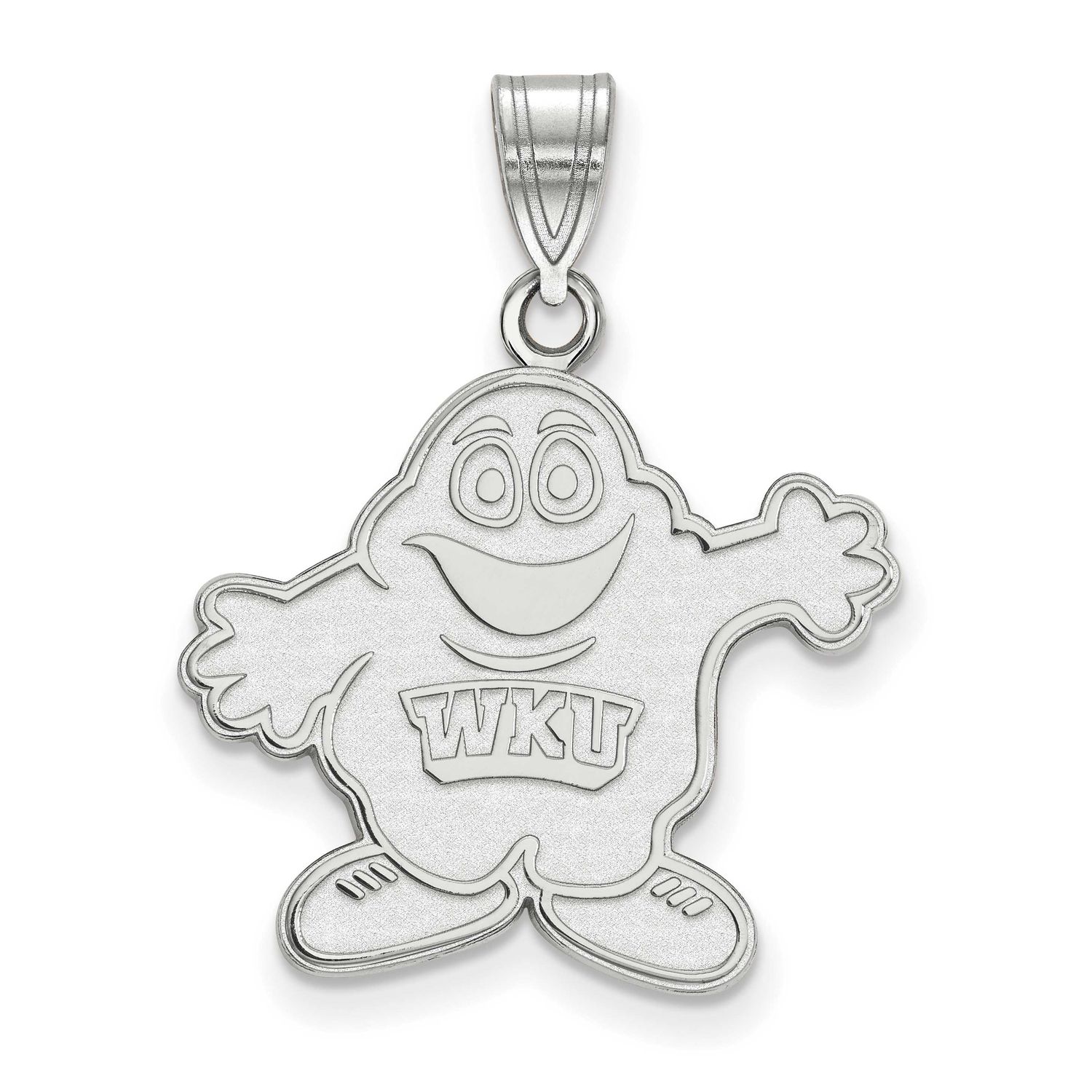 Western Kentucky University Big Red Large Pendant Sterling Silver Rhodium-plated SS020WKU, UPC: 886…