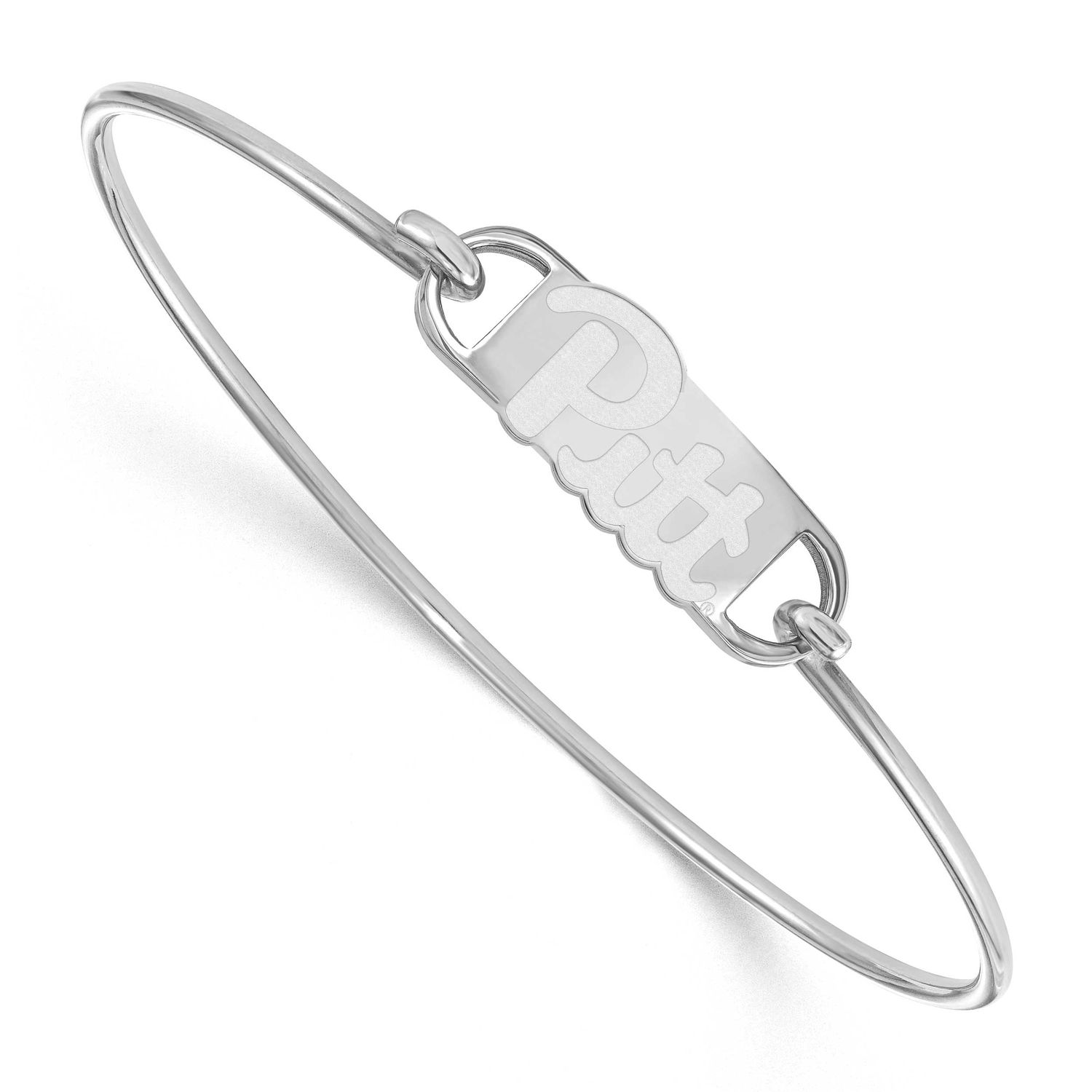 University of Pittsburgh Small Center 7 Inch Wire Bangle Sterling Silver Rhodium-plated SS016UPI-7,…