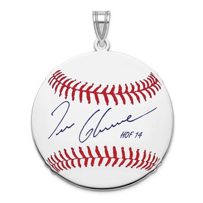 Tom Glavine Hall of Fame Signature Large Epoxy Baseball Pendant Sterling Silver SSHF02TG14, UPC: