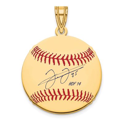Frank Thomas Hall of Fame Signature Small Epoxy Baseball Pendant Gold-plated Sterling Silver GPHF11…