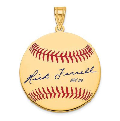 Rick Ferrell Hall of Fame Signature Medium Epoxy Baseball Pendant 14k Gold 4YHF10RF84, UPC: