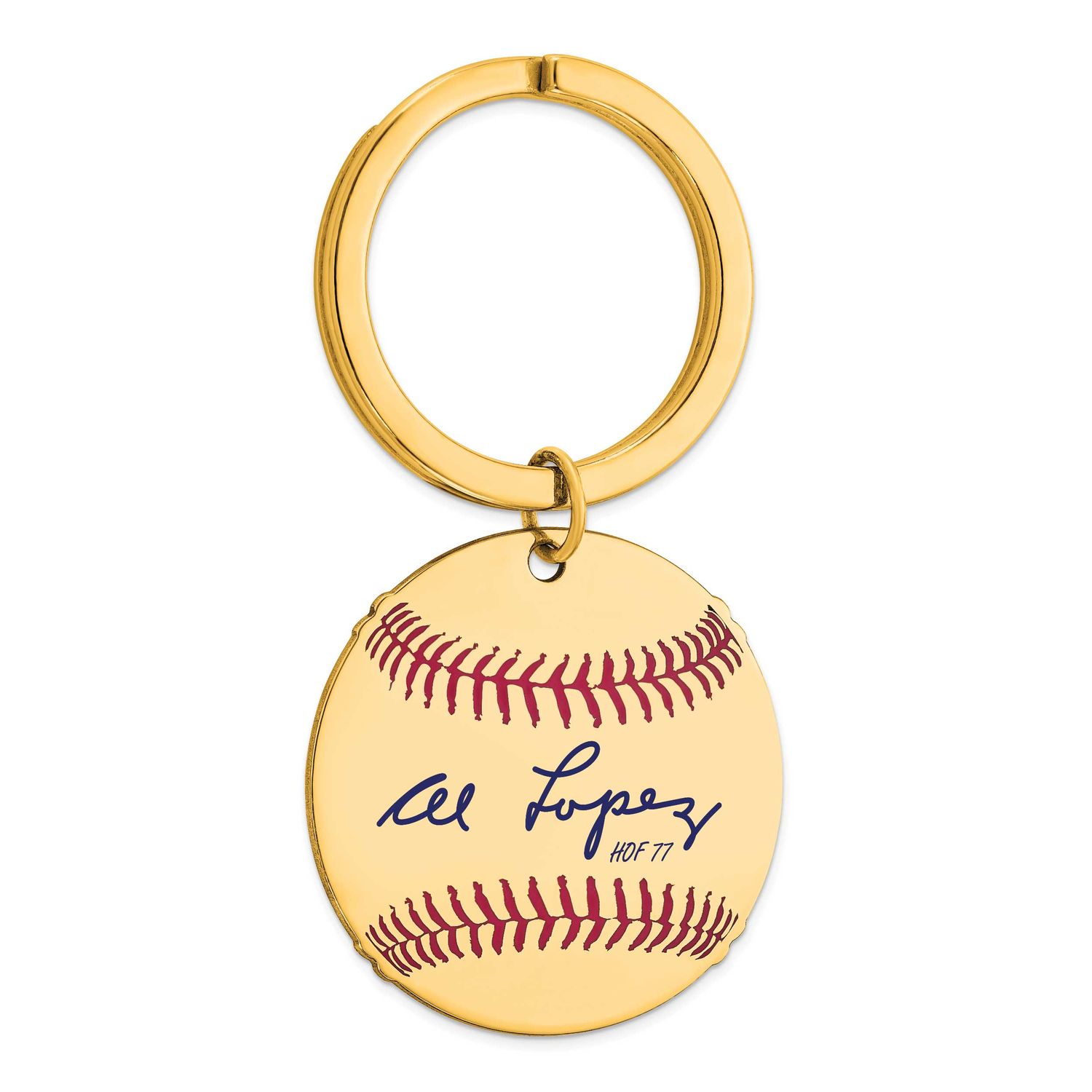 Al Lopez Hall of Fame Signature Epoxy Baseball Keychain Gold-plated Sterling Silver GPHF03AL77, UPC: