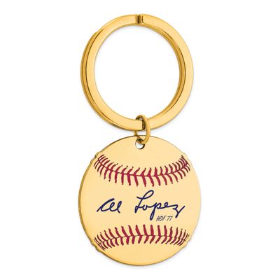 Al Lopez Hall of Fame Signature Epoxy Baseball Keychain Gold-plated Sterling Silver GPHF03AL77, UPC: