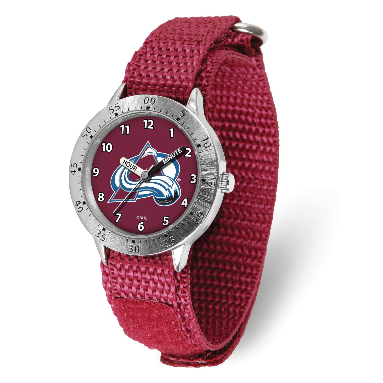 NHL Colorado Avalanche Youth Tailgater Nylon Strap Quartz Time Teaching Watch Gametime XWM3276, UPC…