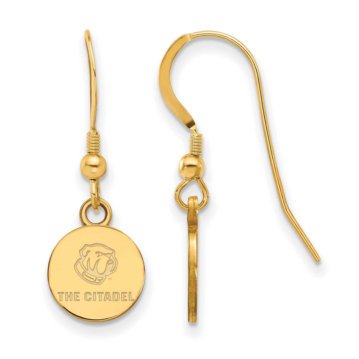 The Citadel Extra Small Dangle Earrings Gold-plated Sterling Silver GP020TCI, UPC: 886774925301