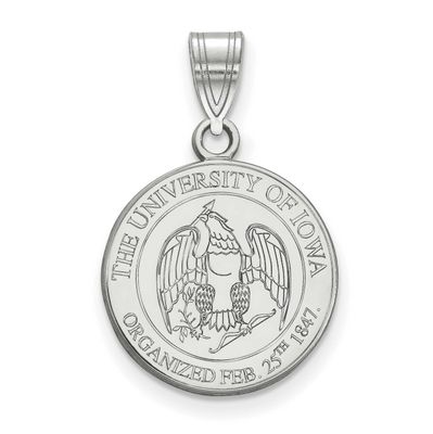 University of Iowa Medium Crest Pendant 10k White Gold 1W078UIA, UPC: 191101121104