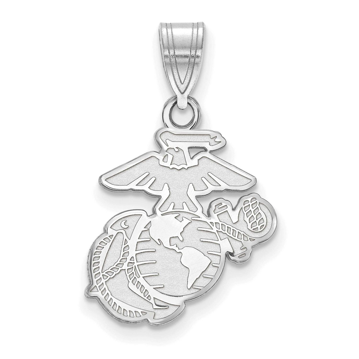 Medium U.S. Marine Corps Pendant 14k White Gold 4W002USMC, UPC: 191101484407