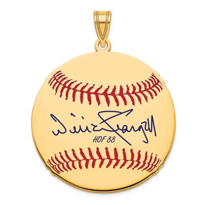 Willie Stargell Hall of Fame Signature Large Epoxy Baseball Pendant Gold-plated Sterling Silver GPH…