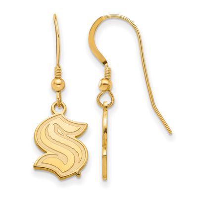 Gold-Pltd NHL Seattle Kraken Small Dangle Earrings Sterling Silver GP007KRA, UPC: