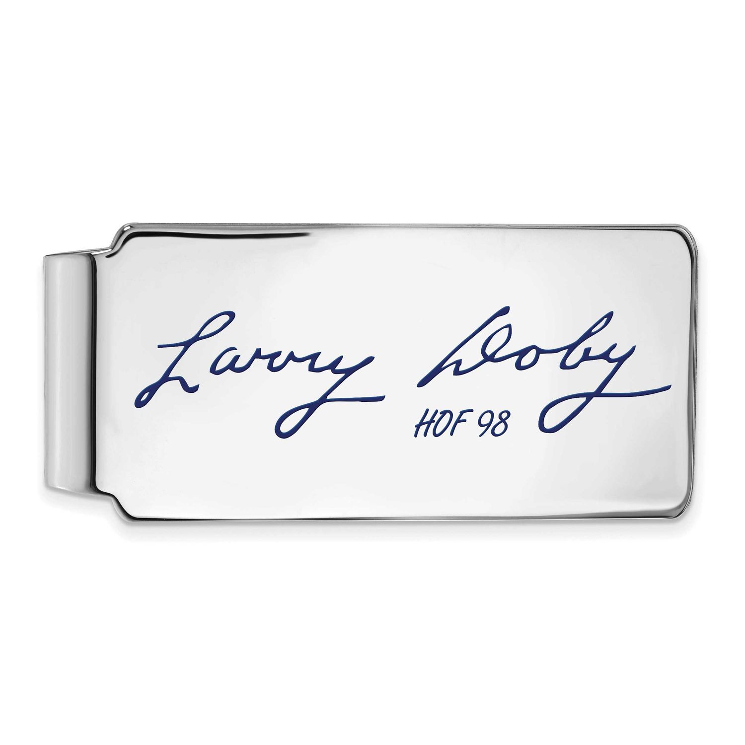Larry Doby Hall of Fame Signature Epoxy Money Clip Sterling Silver SSHF04LD98, UPC: