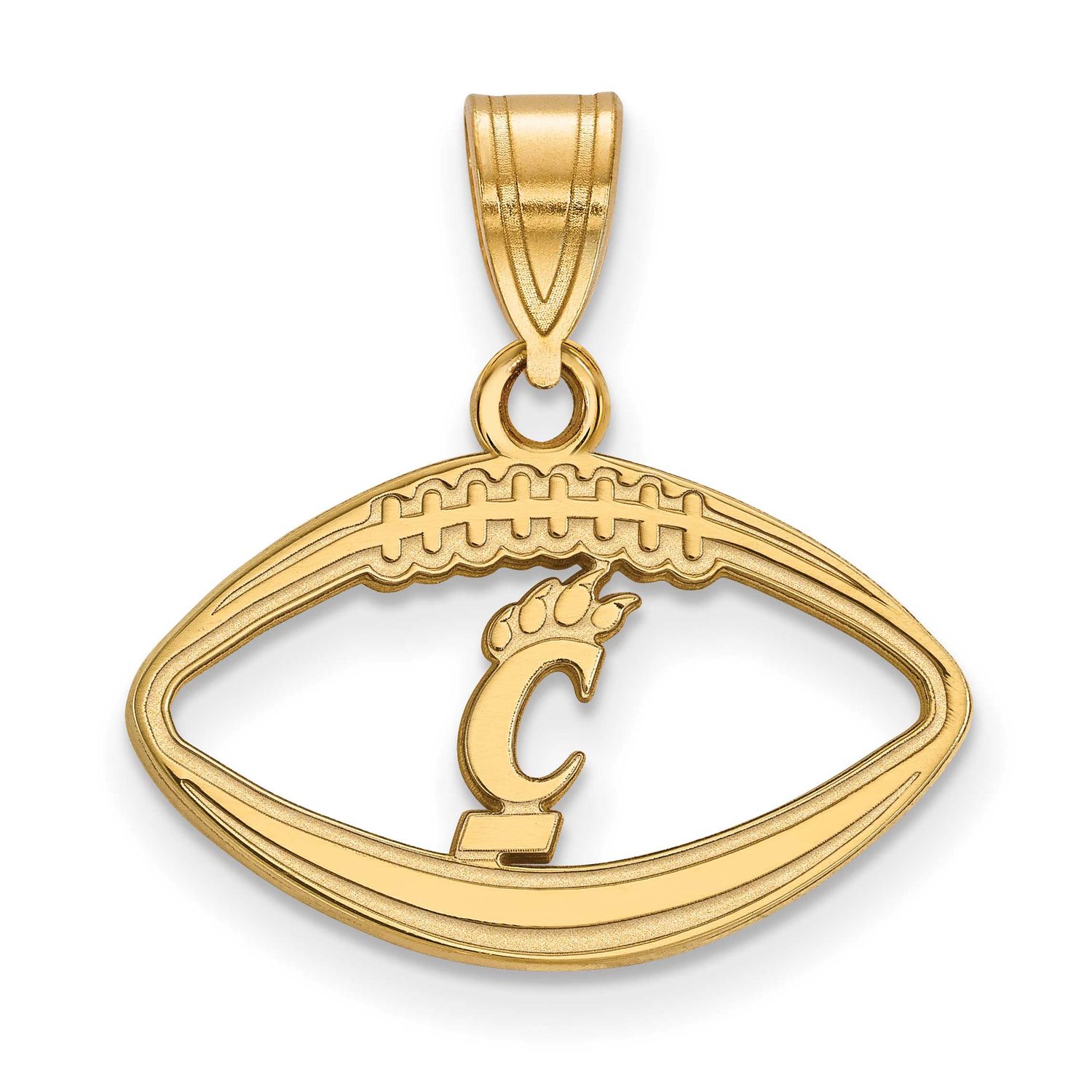 University of Cincinnati Football Pendant Gold-plated Sterling Silver GP014UC, UPC: 886774917689