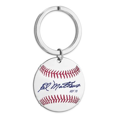 Eddie Mathews Hall of Fame Signature Epoxy Baseball Keychain Sterling Silver SSHF03EM78, UPC: