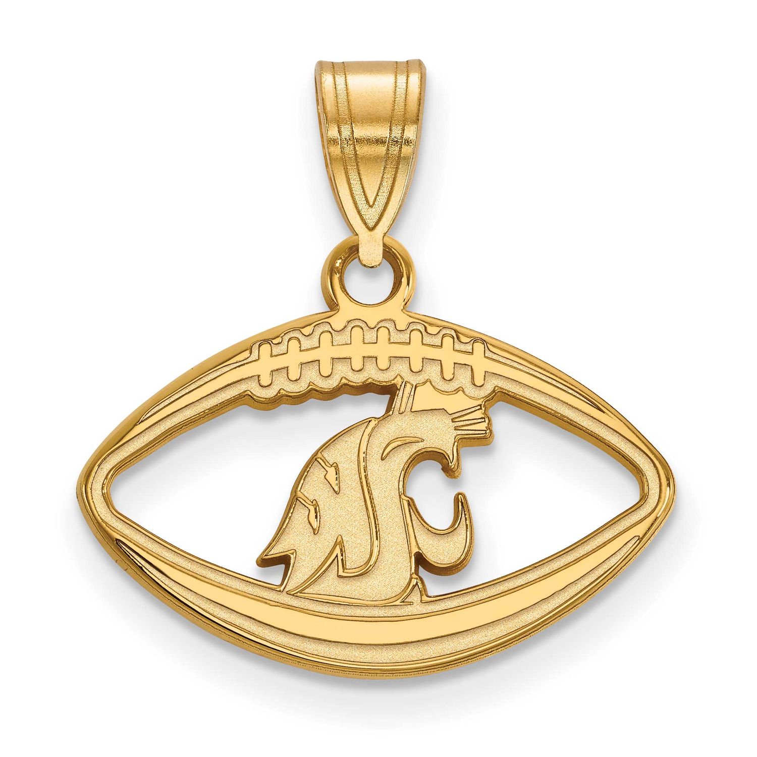 Washington State University Cougar Football Pendant Gold-plated Sterling Silver GP016WAS, UPC: 8867…