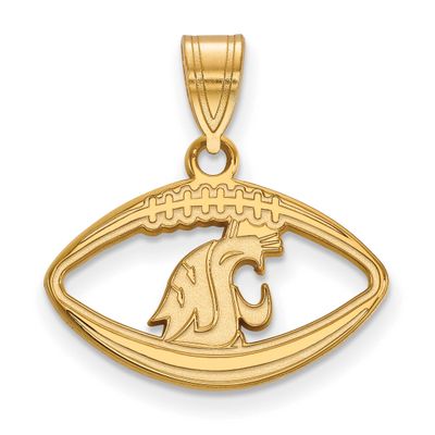 Washington State University Cougar Football Pendant Gold-plated Sterling Silver GP016WAS, UPC: 8867…