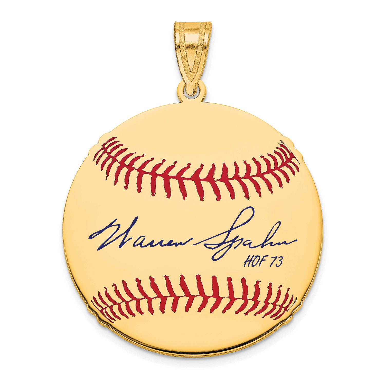 Warren Spahn Hall of Fame Signature Medium Epoxy Baseball Pendant 14k Gold 4YHF10WS73, UPC: