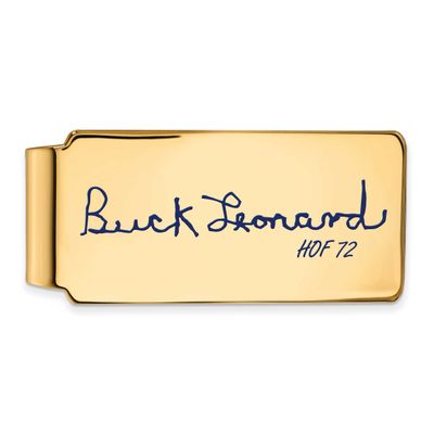 Buck Leonard Hall of Fame Signature Epoxy Money Clip Gold-plated Sterling Silver GPHF04BL72, UPC: