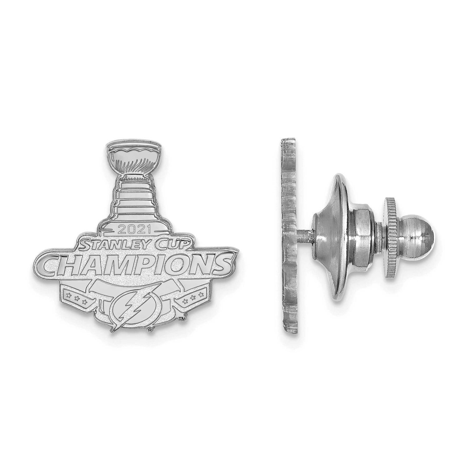 2021 Stanley Cup Champions Tampa Bay Lightning Tie Tac Sterling Silver SS008LIG21, UPC: