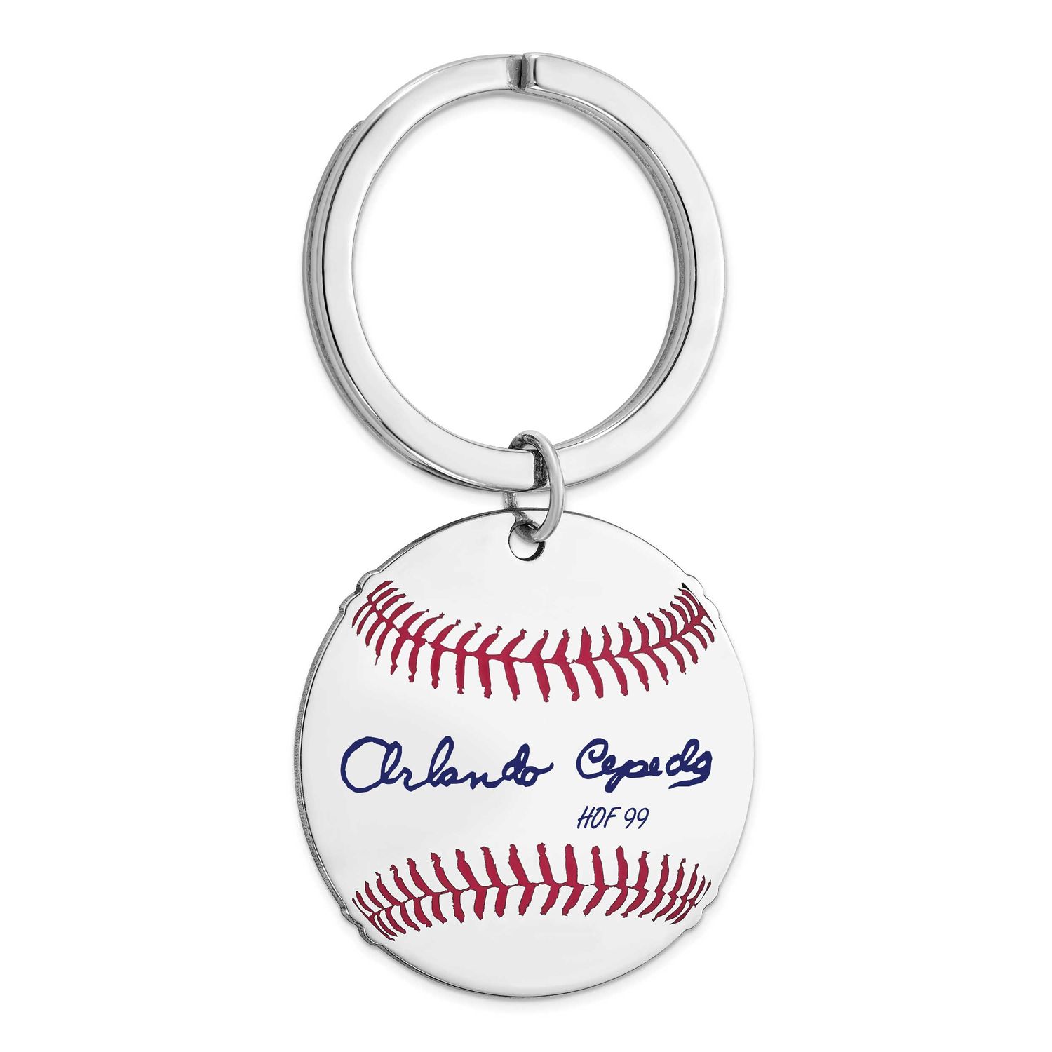 Orlando Cepeda Hall of Fame Signature Epoxy Baseball Keychain Sterling Silver SSHF03OC99, UPC: